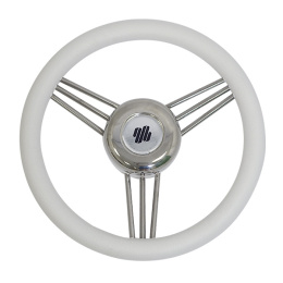 Колесо рулевое Ultraflex 350мм белое сталь (V.25W)